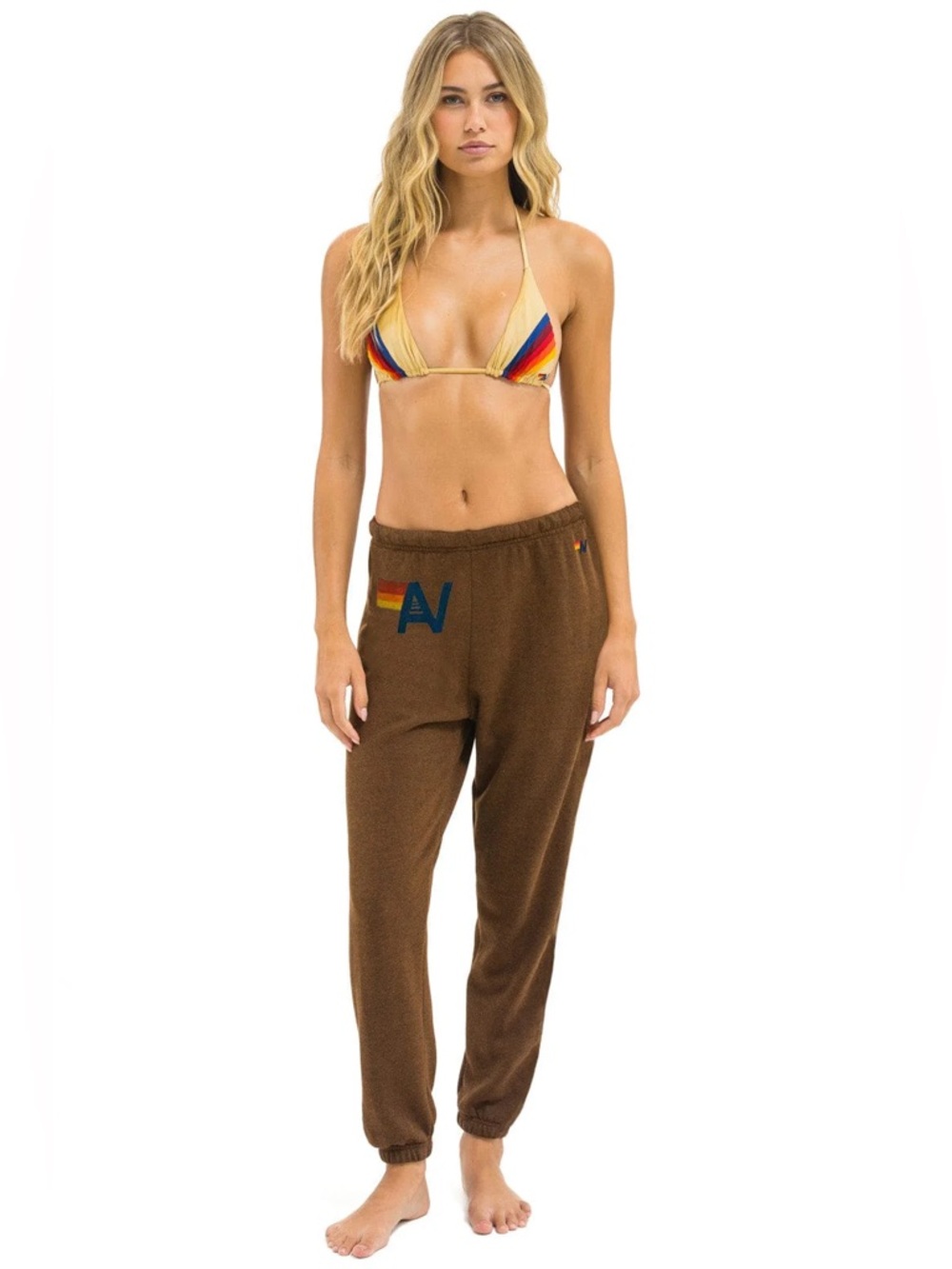 Aviator Nation Logo Sweatpants in Chocolate